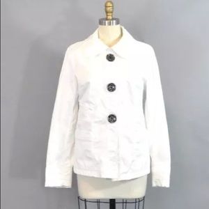 Zara TRF White Blazer Peter Pan Collar Size L